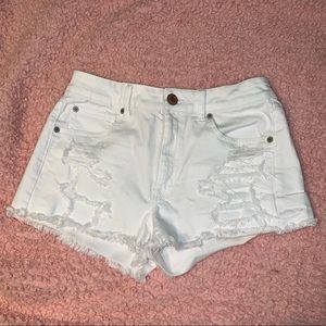 White high waisted shorts